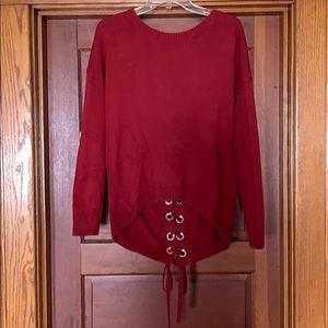 Express Tie Up Back Crewneck Sweater